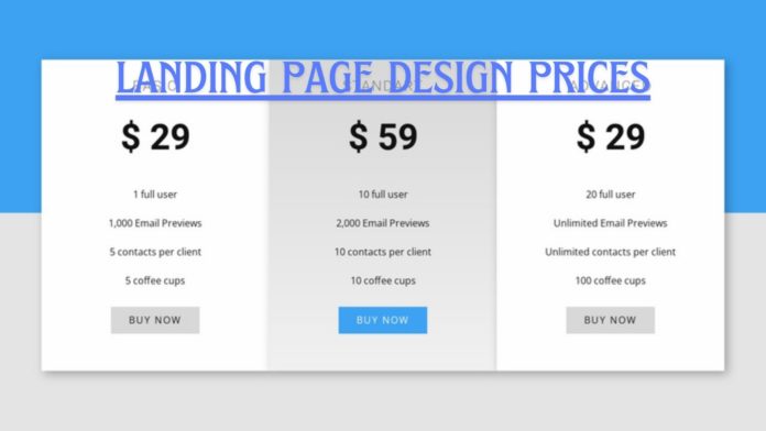 landing page design prices